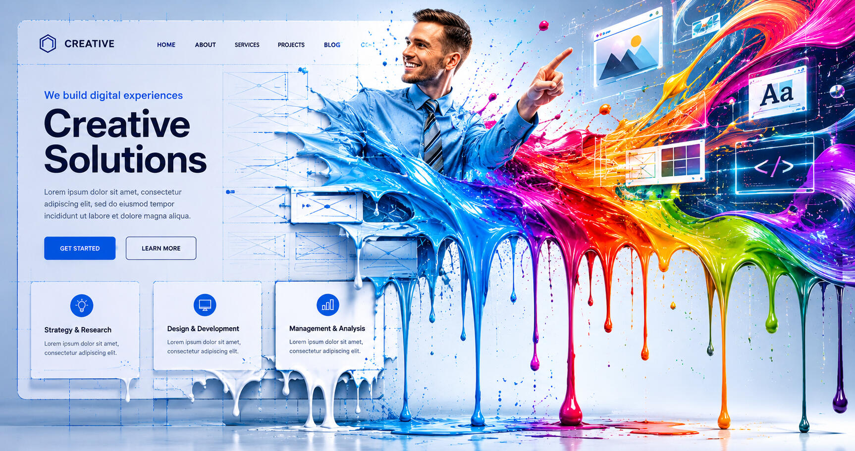 Website Melting Into Creative Colors